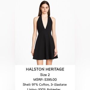 NWT Halston Heritage, Black Halter A-Line Mini Dress, Size 2 | 1526 sku